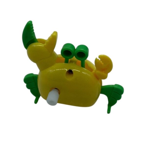 Vtg Crab Wind Up Toy Yellow Green Bright Side Walker Ocean - Picture 3 of 6
